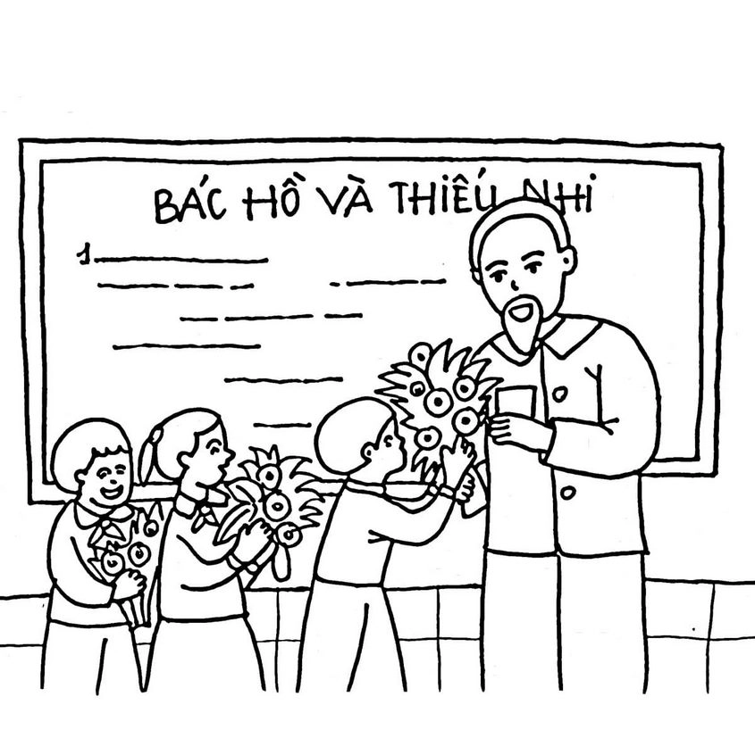 Thử sức với tranh bác hồ với thiếu nhi tô màu đầy cảm hứng