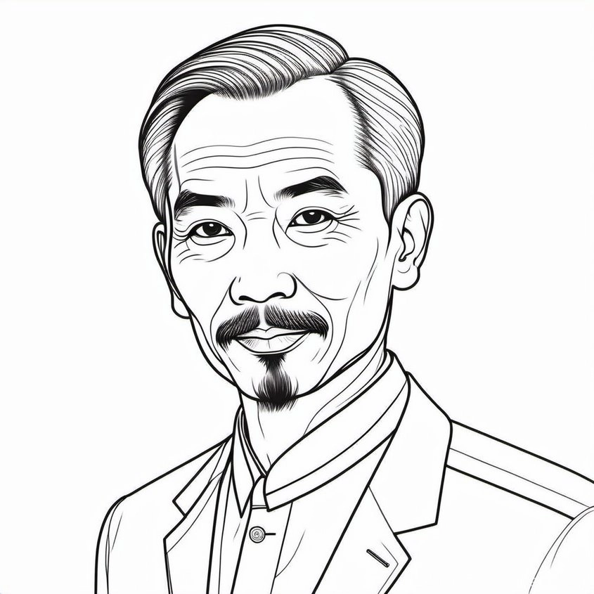 Gợi ý mẫu tô màu bác hồ giúp bé yêu vẽ và lịch sử nước nhà
