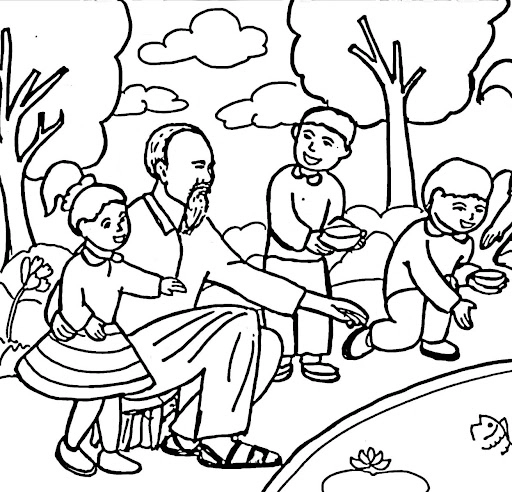 Chia sẻ loạt tranh tô màu bác hồ với thiếu nhi rõ nét cho bé