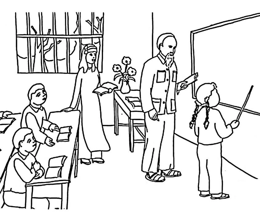 Tải về bộ tranh tô màu bác hồ thiếu nhi học tập và vui chơi