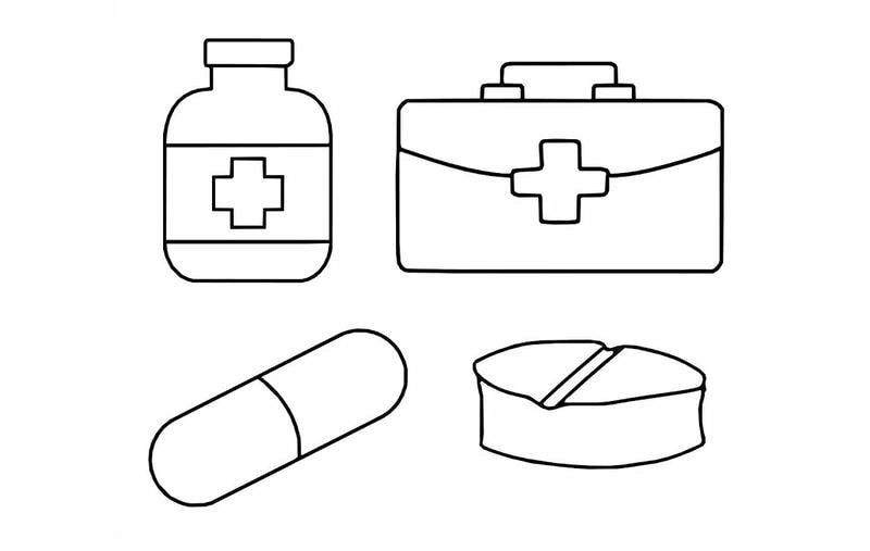 Trò chơi học nghề với tô màu đồ dùng bác sĩ
