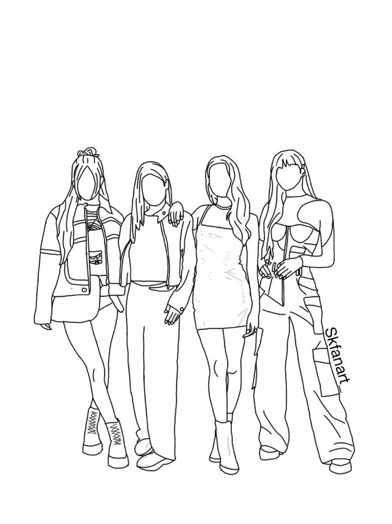 Chiêm ngưỡng chân dung tranh tô màu blackpink chibi sắc nét và độc đáo