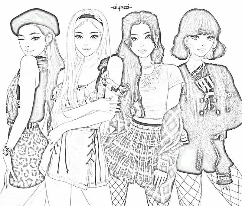 Tận hưởng phút giây vui với hình tô màu blackpink chibi cực xinh