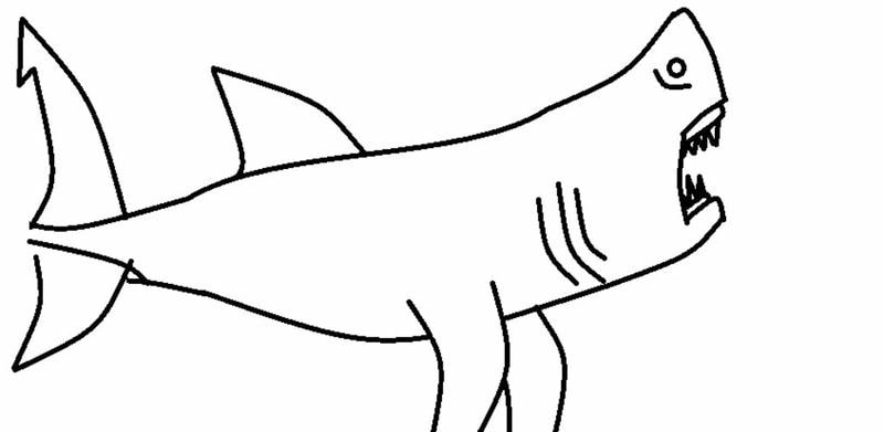 Hình tô màu cá mập đơn giản mà bé nào cũng thích tô mỗi ngày