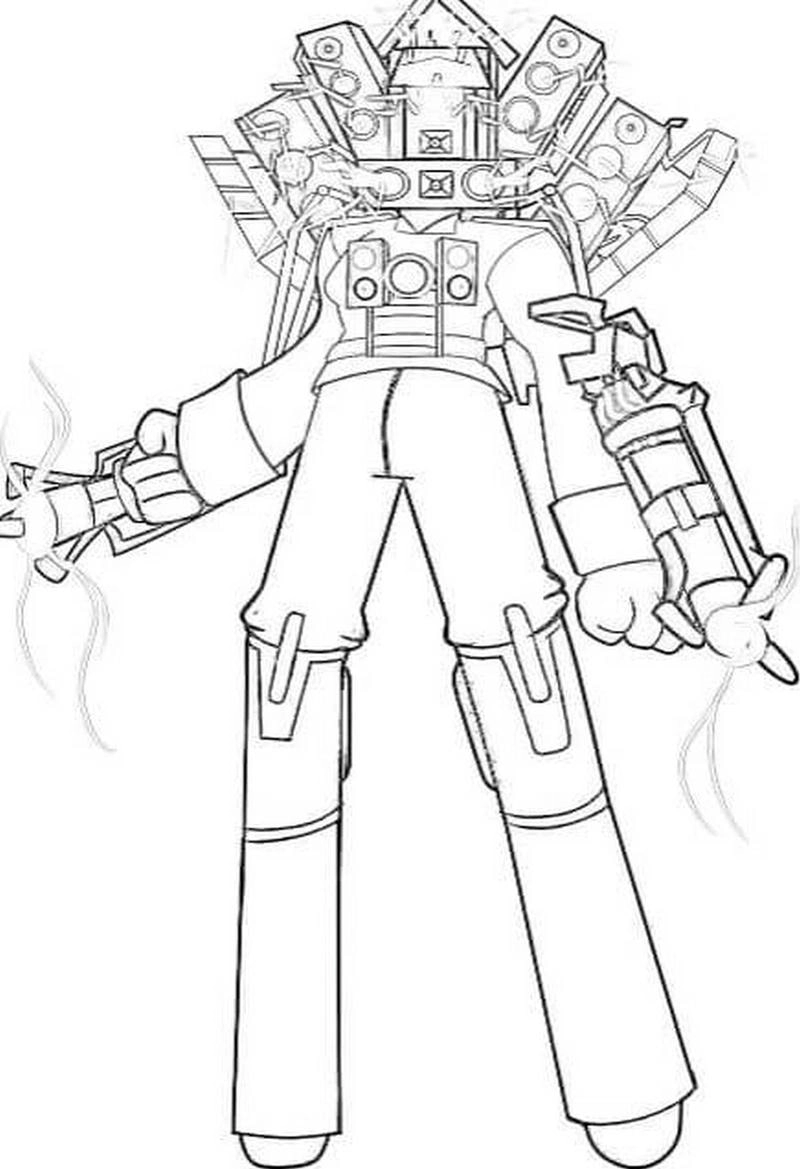 Khám phá ngay tranh tô màu titan cameraman v2 cực ngầu cho bé sáng tạo