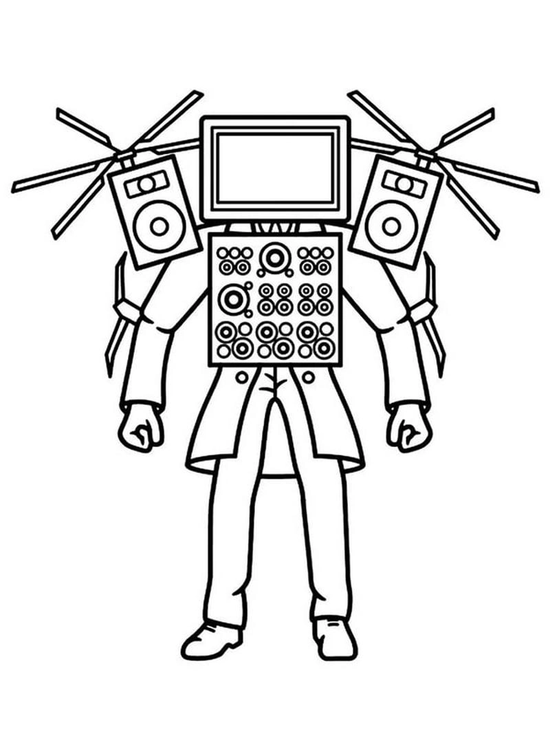 Bé sẽ mê tít khi tô màu cameraman titan v2 siêu mạnh và cực sinh động