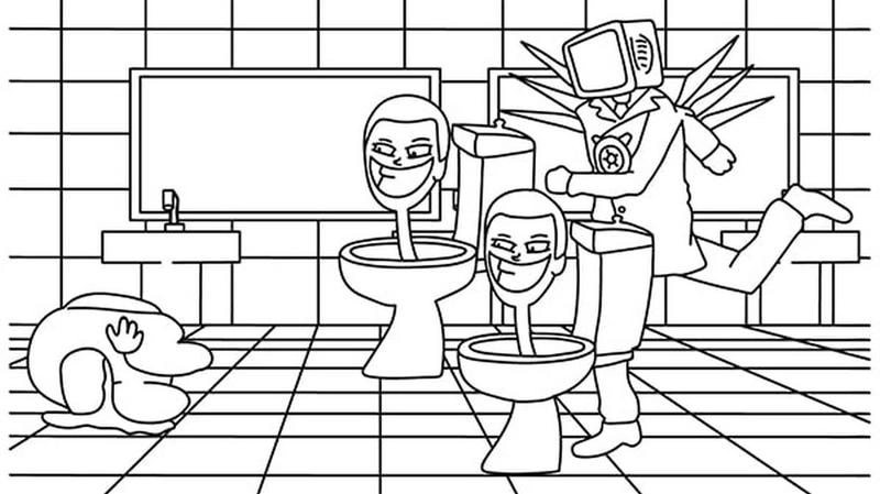 Kết hợp vui nhộn từ titan speakerman tô màu cameraman cho bé vẽ thỏa thích