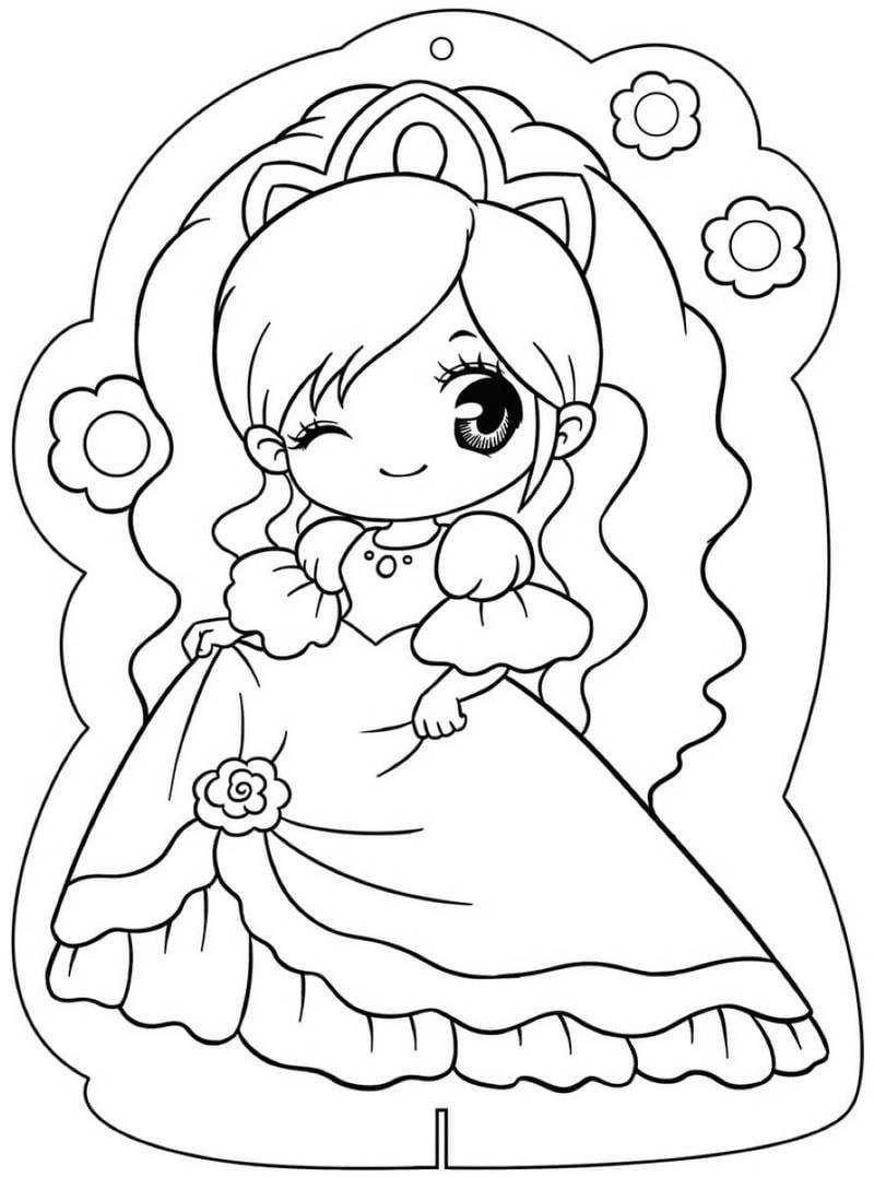 Tô màu công chúa chibi dễ thương bé gái tô mê mẩn từng chi tiết