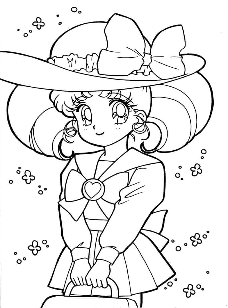 Tranh tô màu thủy thủ mặt trăng chibi khiến bé yêu thích tô hằng ngày