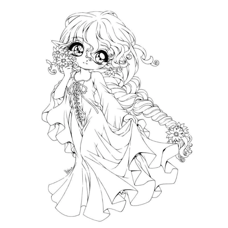 Chibi tranh tô màu miku giúp bé vừa tô màu vừa học tính kiên nhẫn