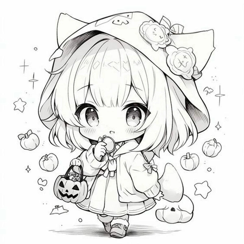 Ảnh chibi tô màu chất lượng cao cho bé tập tô mỗi ngày