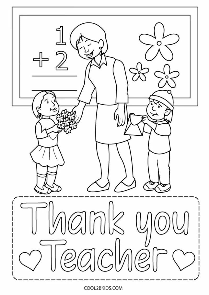 Chọn ngay tranh tô màu cô giáo và học sinh mầm non dễ thương