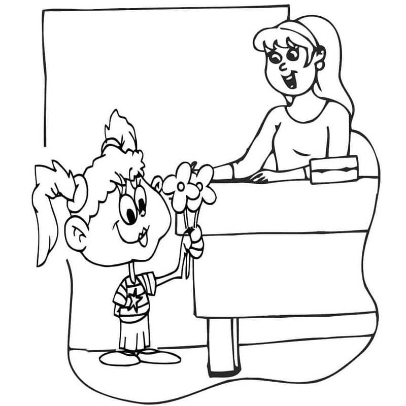 Làm thiệp bằng tranh tô màu học sinh tặng hoa cô giáo đẹp ý nghĩa