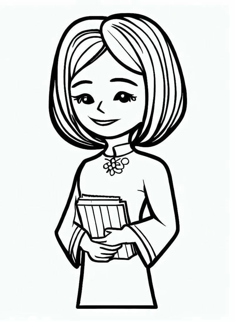 Giúp bé sáng tạo với tô màu hình cô giáo ngộ nghĩnh