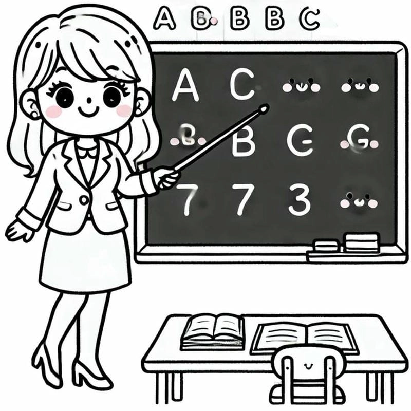 Cùng bé luyện nét với tô màu cô giáo của em cực dễ