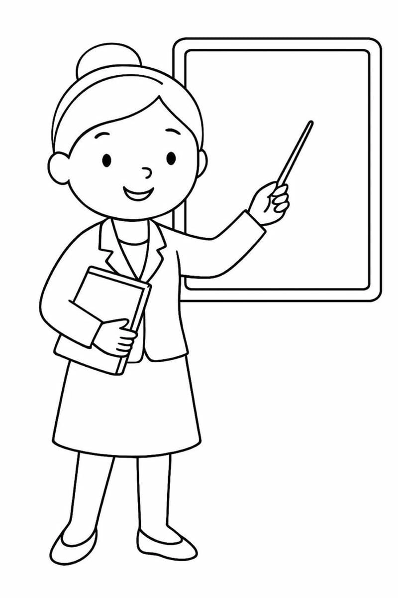 Hình ảnh đẹp trong tô màu cô giáo cho bé phát triển trí tuệ