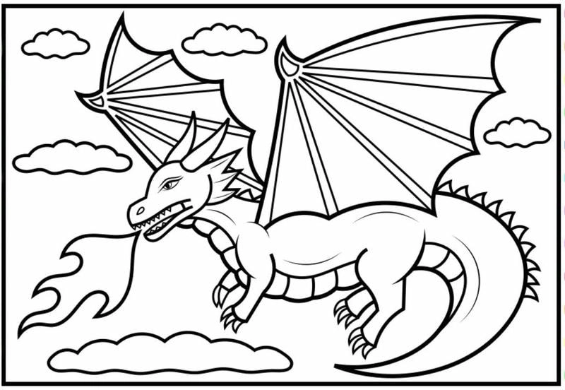 Tranh tô màu con rồng cho bé cực dễ thương trong tranh tô màu con rồng