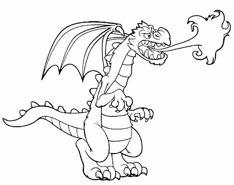 Tranh tô màu con rồng lửa đẹp ấn tượng trong bộ tranh tô màu con rồng