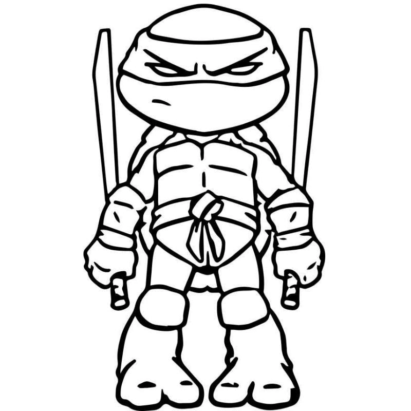 Bé trai mê hành động không thể bỏ qua tranh tô màu ninja rùa