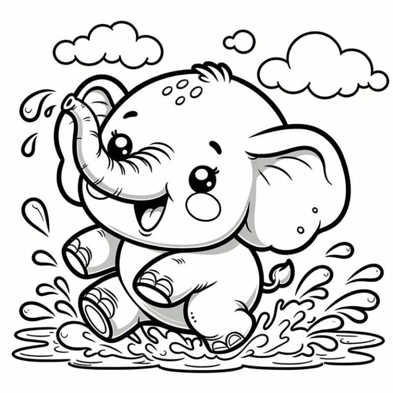 Ngoài tranh tô màu con voi, bé còn có thể tô màu voi ma mút mạnh mẽ