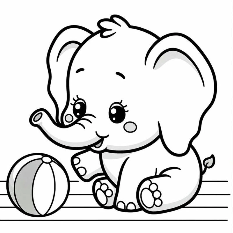 Bé từ 2 tuổi đã có thể bắt đầu tô màu con voi cho bé bằng bộ tranh tô màu con voi