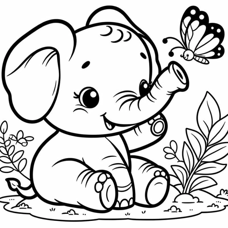 Kết hợp vừa vẽ tô màu con voi vừa học cùng bộ tranh tô màu con voi