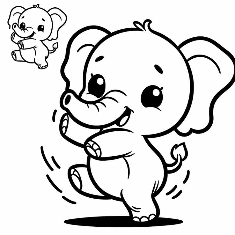 Bé học cách vẽ con voi tô màu qua bộ tranh sinh động từ tranh tô màu con voi