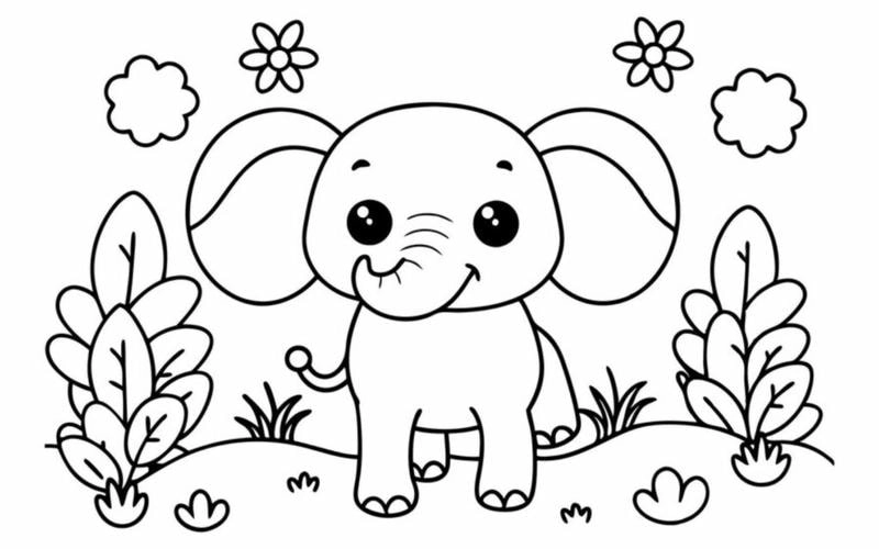 Bé sẽ thích mê khi to mau con voi trong bộ sưu tập tranh tô màu con voi