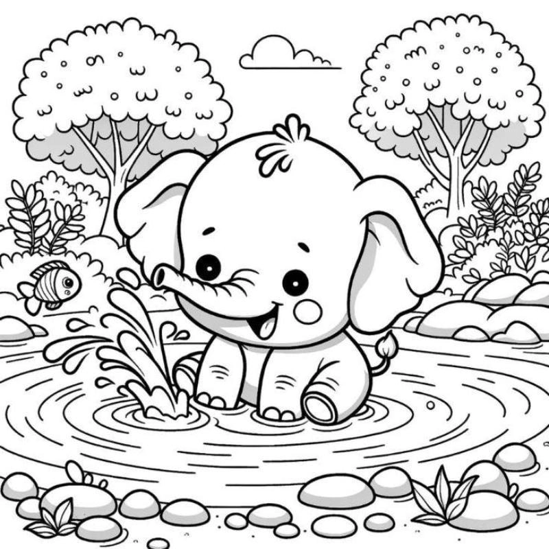 Thỏa sức sáng tạo với bộ tranh tô màu con voi để bé tô màu vẽ con voi