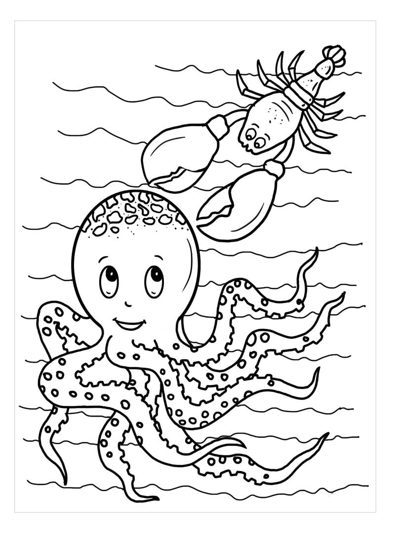 Khám phá đại dương cùng tranh tô màu động vật dưới nước