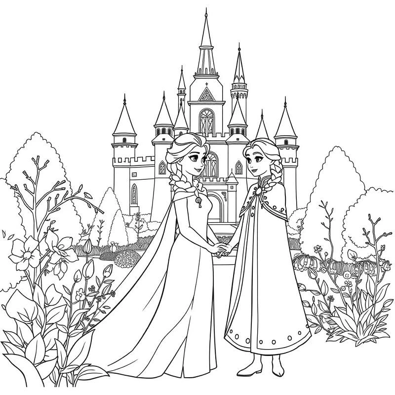 Miễn phí tranh tô màu elsa để in hình công chúa elsa để tô màu