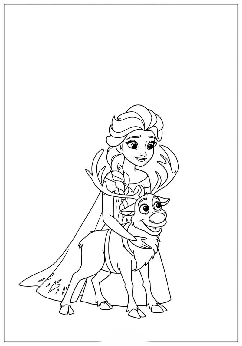 Gợi ý mẫu tranh tô màu elsa và tranh tô màu công chúa elsa cho bé gái