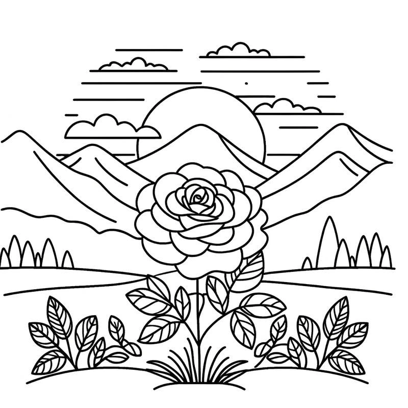 Bộ sưu tập tranh hoa hồng tô màu giúp bé thỏa sức sáng tạo