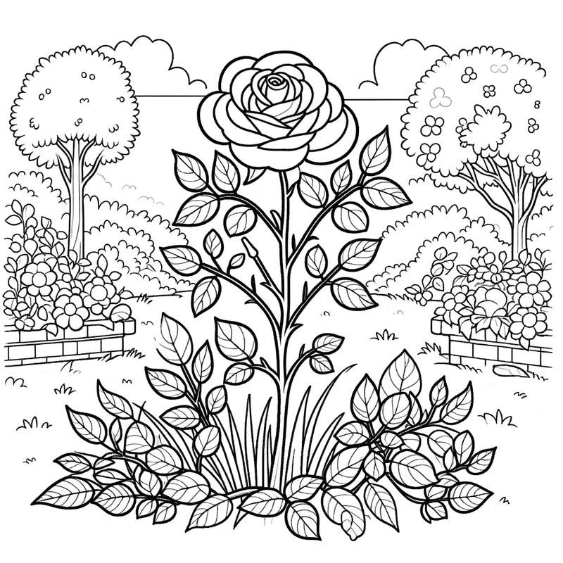 Tải ngay những mẫu hình tô màu hoa hồng đơn giản dễ tô