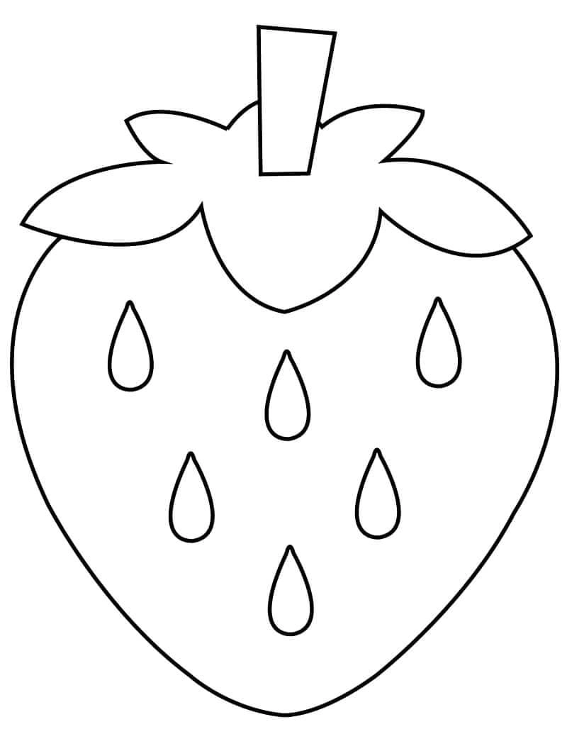 Bé tập tô với mẫu tô màu quả dâu tây đáng yêu