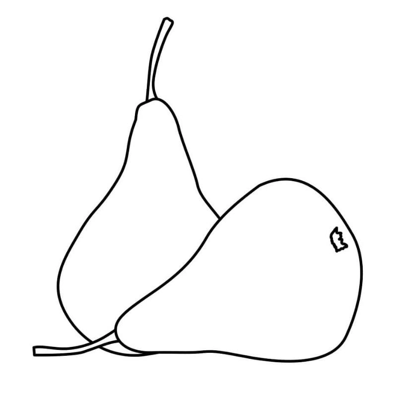 Bé tự tin với tranh tô màu quả lê đơn giản dễ tô