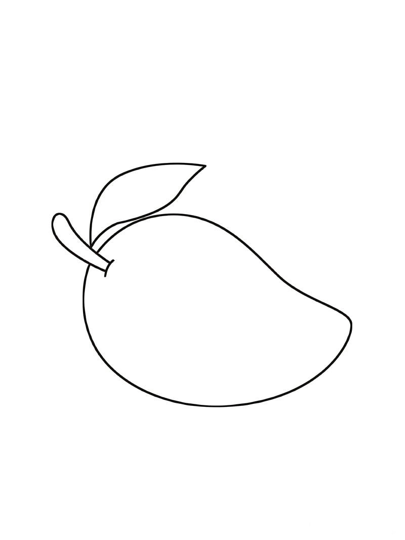 Hình ảnh quả xoài tô màu sinh động cho bé thỏa sức chơi