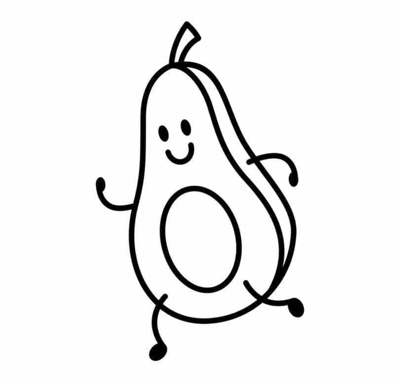 Khám phá bộ tranh tô màu quả bơ cute siêu dễ thương