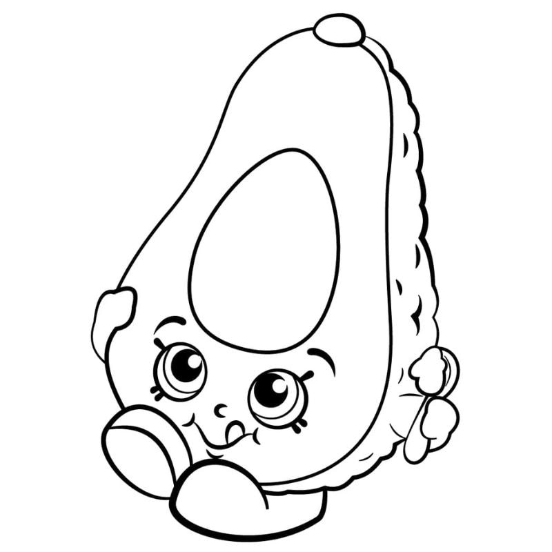 Bộ tranh tranh tô màu quả bơ giúp bé học nhận biết quả