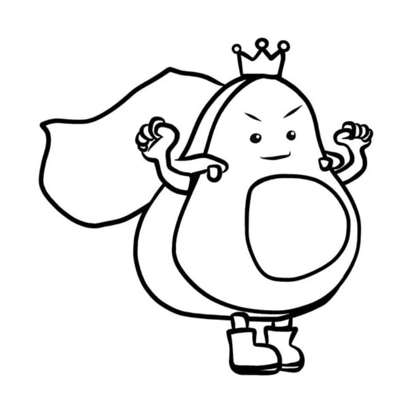 Hình ảnh quả bơ tô màu giúp bé thỏa sức sáng tạo màu sắc