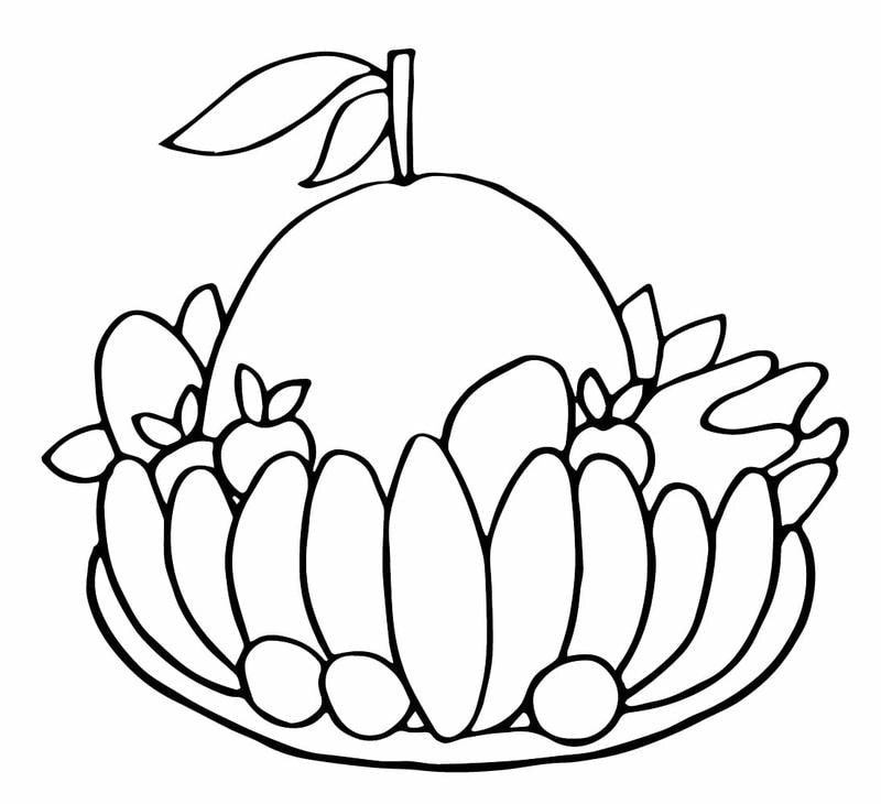 Tranh tô màu mâm ngũ quả cho bé hiểu ý nghĩa Tết