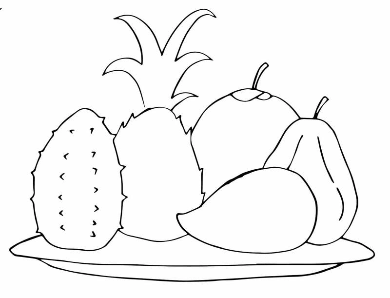 Tô màu mâm ngũ quả truyền thống cực đẹp cho bé