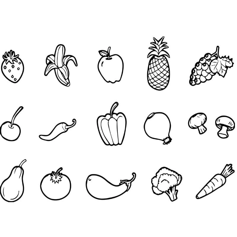 Tranh tô màu các loại rau củ quả phong phú cho bé tập tô