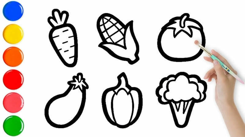 Tranh tô màu các loại quả đơn giản và dễ nhận biết