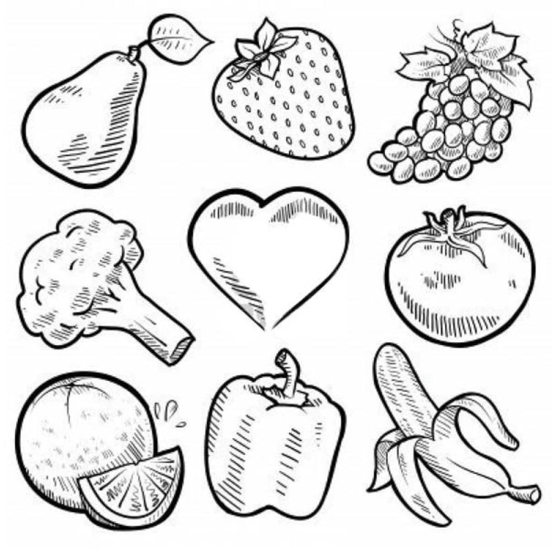 Tranh hoa quả tô màu rèn luyện thẩm mỹ cho trẻ nhỏ