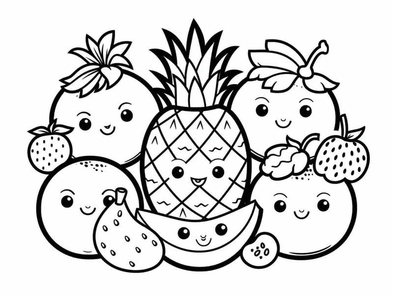 Rau củ quả tô màu cho bé vừa học vừa thư giãn