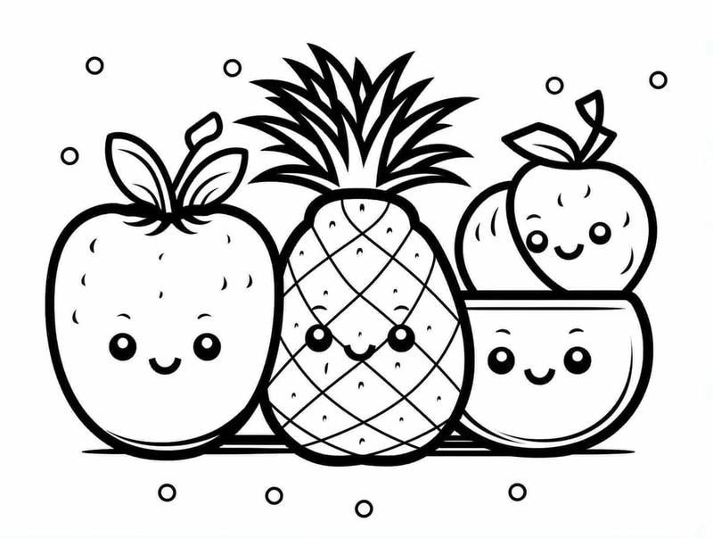 Quả tô màu đơn giản dễ tô cho bé mới bắt đầu