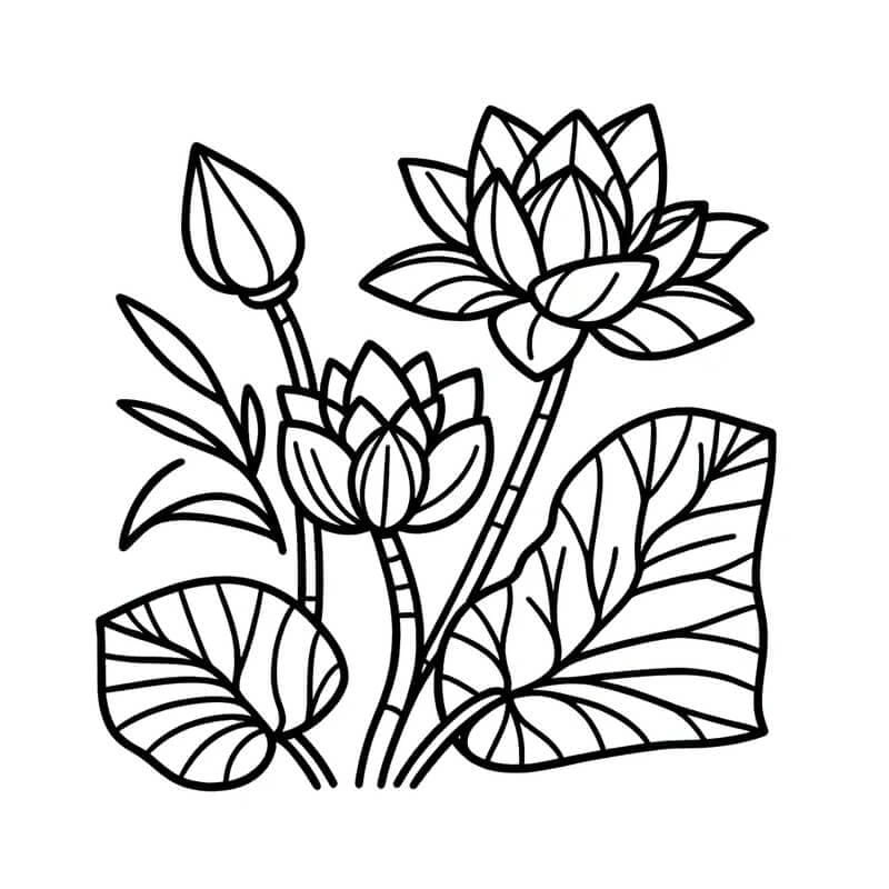 Tô màu hoa sen cách điệu sáng tạo tranh tô màu hoa sen nổi bật
