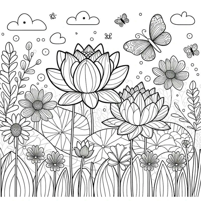 Học cách tô màu áo dài hoa sen truyền thống thật tinh tế