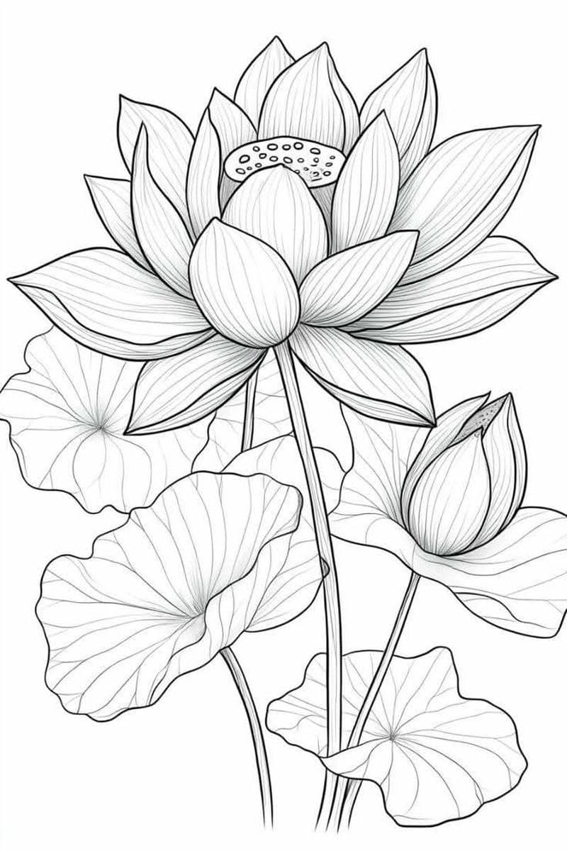 Tải ngay bộ hình tô màu hoa sen độc đáo cho mọi lứa tuổi